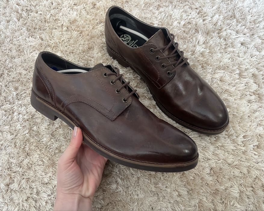 Добротные кожаные туфли,туфлі от marks & spencer