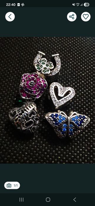 Koraliki nowe,srebrne 5 sztuk