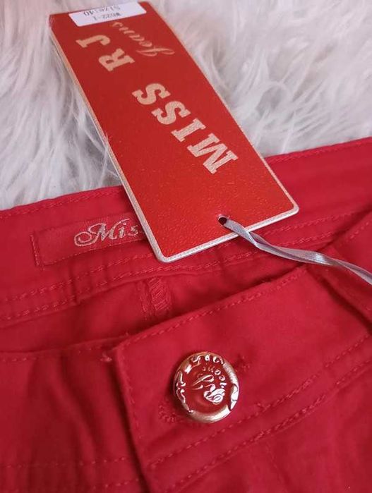 Nowe czerwone spodenki szorty jeans marki Miss RJ Rozmiar S/36.