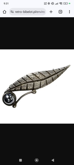 Retro srebrna zawieszka z hematytem