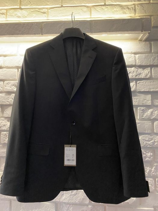 NOWY Garnitur Benvenutto czarny/antracyt r. 48, 100% wełna