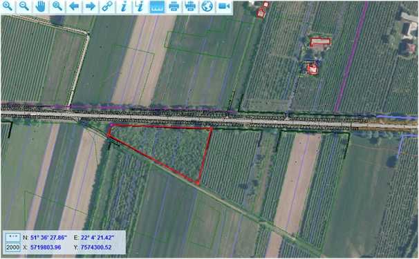 Działka usługowa 0,9362 ha przy DK48 Białki Dolne