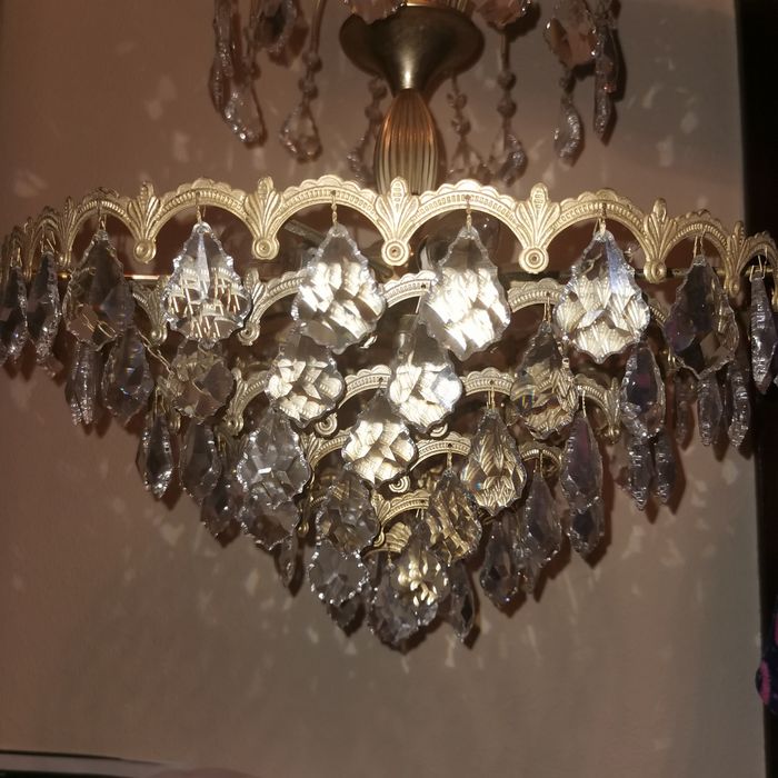 Candeeiro  cristal + apliques