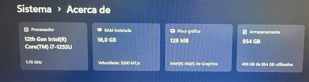 Notebook Intel Core i7 | 16GB RAM | SSD 1TB | Windows 11