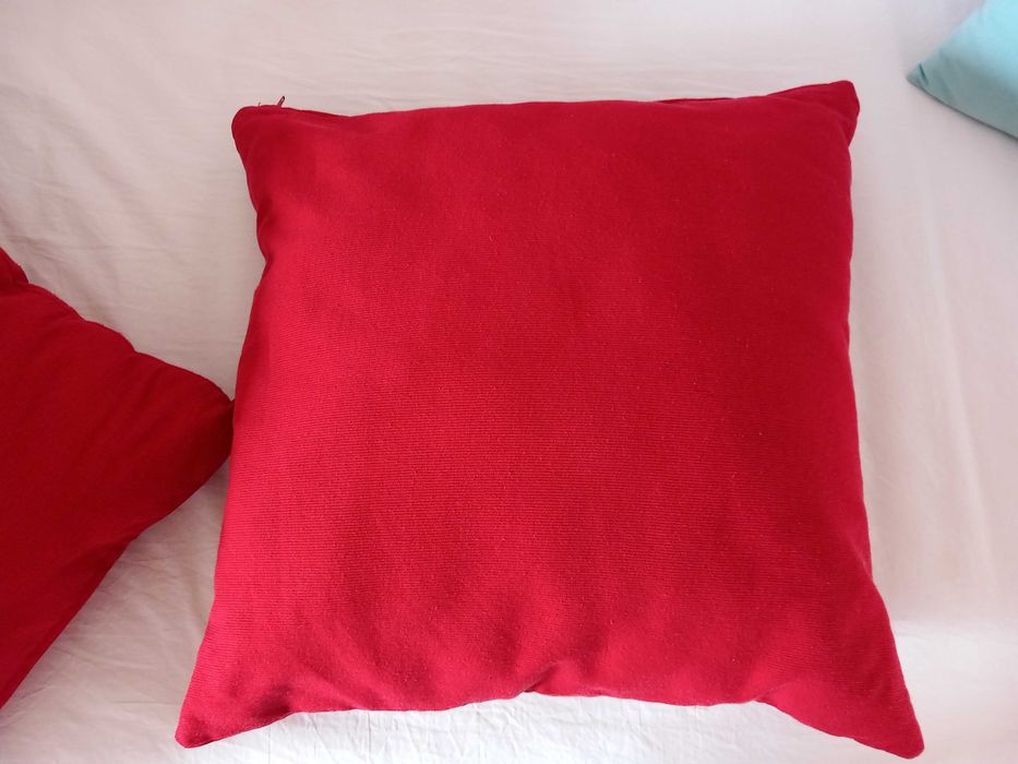 2 almofadas vermelhas Gato Preto