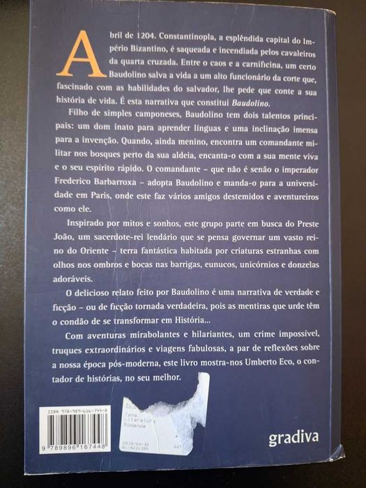 Baudolino por Humberto Eco uma história fantástica