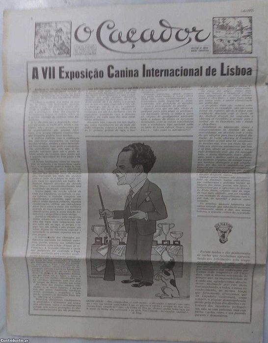 Antigo e RARO Jornal "o Caçador", n. 77, datado de 1 de Junho de 1935
