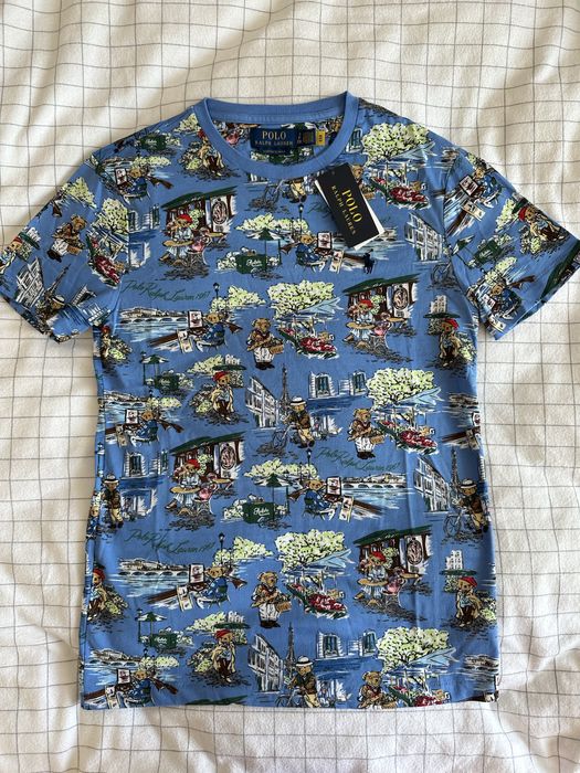 Polo Ralph Lauren t-shirt koszulka bluzka S miś paris bear z misiem