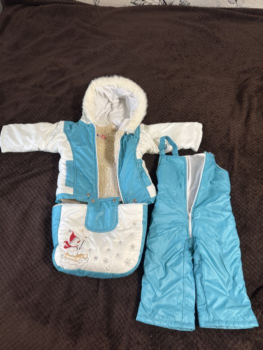 Зимовий комплект куртка конверт штани3 в 1 хлопчик/ дівчинка