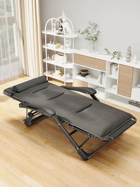 Розкладне крісло шезлонг садовий із подушкою WCG FCB-S06PС