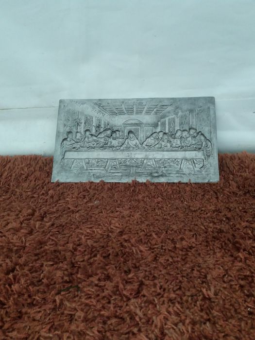 Quadro a última ceia em estanho