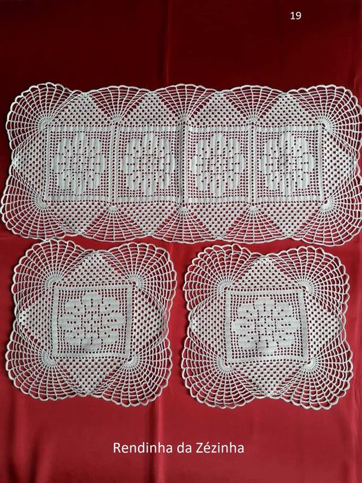 Naperons de quarto em crochet artesanal