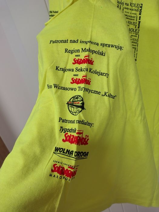 Koszulka Jaskrawa Neon Solidarność Kolejarze Barcice 2016 XL Gildan