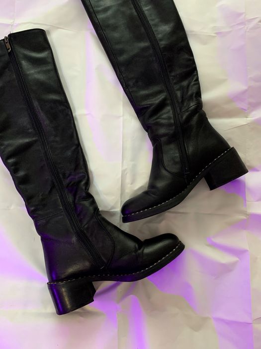 Шкіряні ботфорти