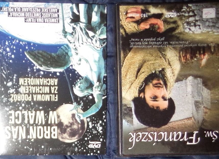 2 filmy religijne: św. Franciszek, Broń nas w walce, zafoliowane