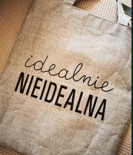 Wodoodporna torba shopperka szara – Idealnie Nieidealna mieści A4