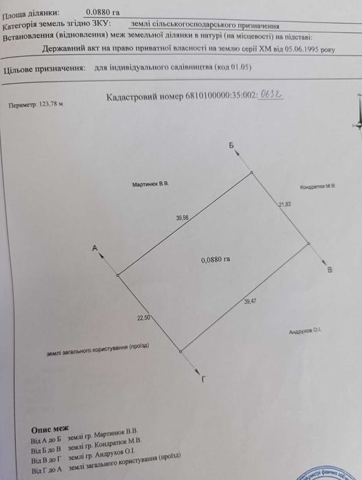 40299  Земельна ділянка 8,8 соток, Дубово, СТ "Мрія"
