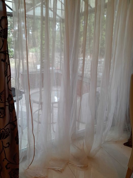 Firana kremowa podwojna