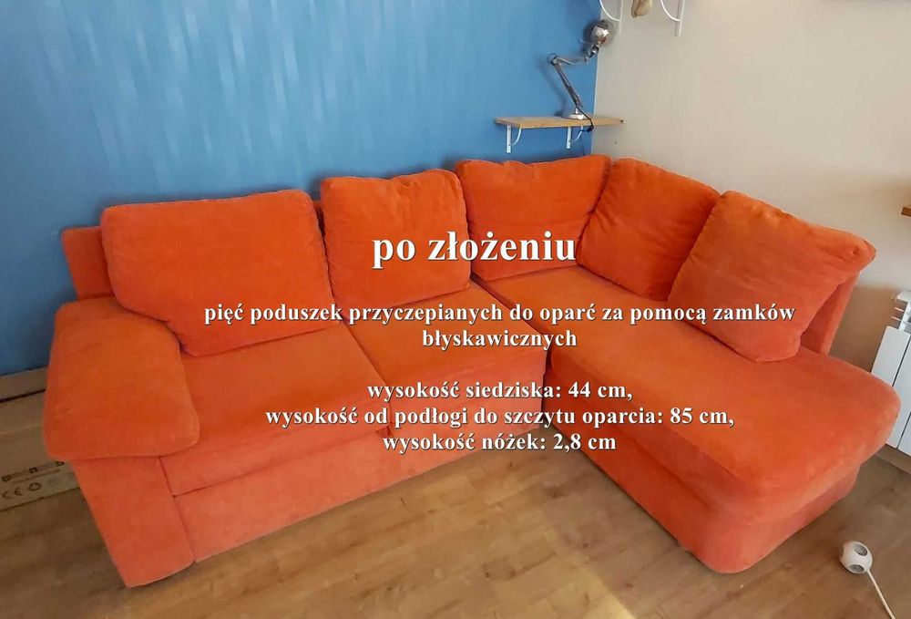 Kanapa ruda narożnik