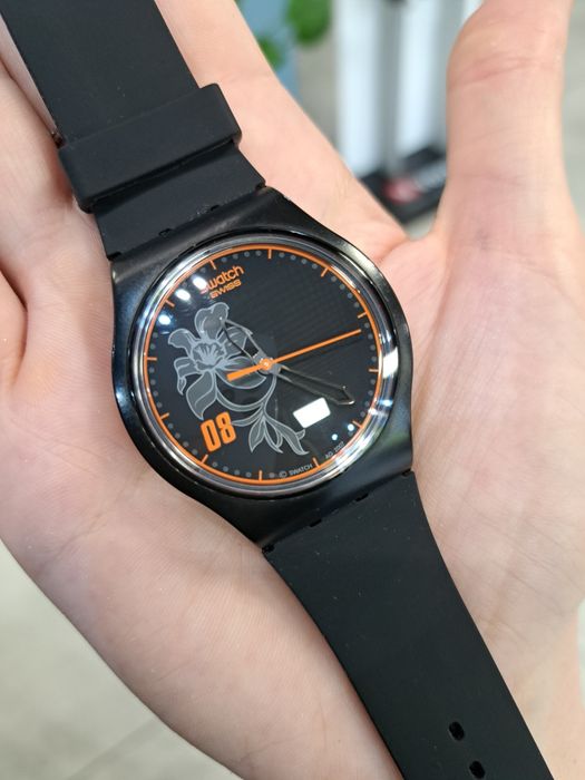 zegarek swatch jelly in jelly czarny pomarańczowy FIVB