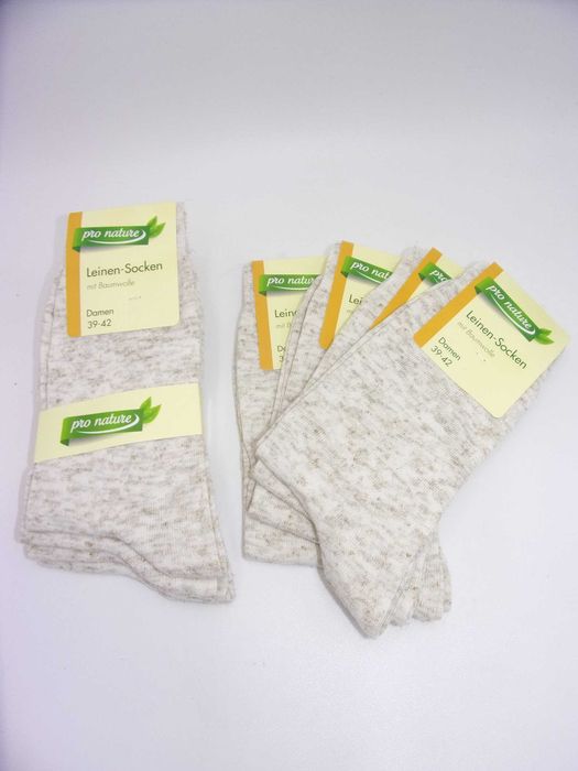 4x Lniane skarpety damskie, rozmiar 39/42 Pro natur.
