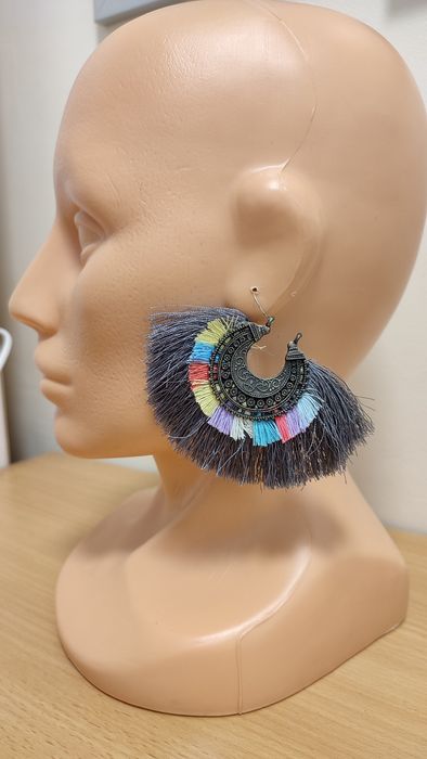 Kolczyki z frędzlami, Boho, frędzle, kolorowe