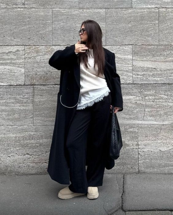 Довге пальто оверсайз Bershka з вовною