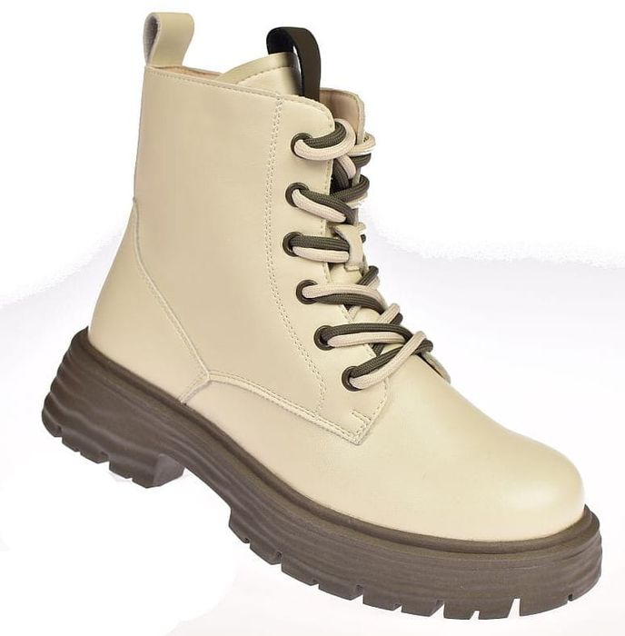 Glany damskie trzewiki ze skóry workery na suwak B-3-1335 be roz. 38