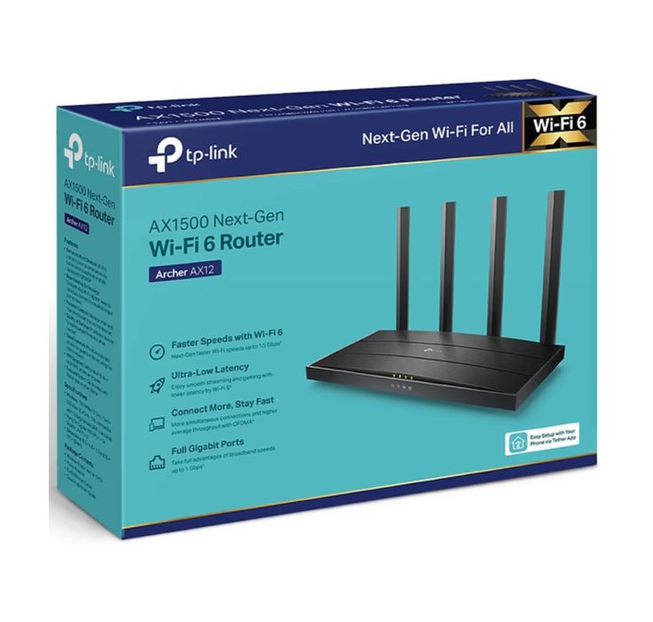 Маршрутизатор інтернет WiFi6 TP-Link Archer AX12