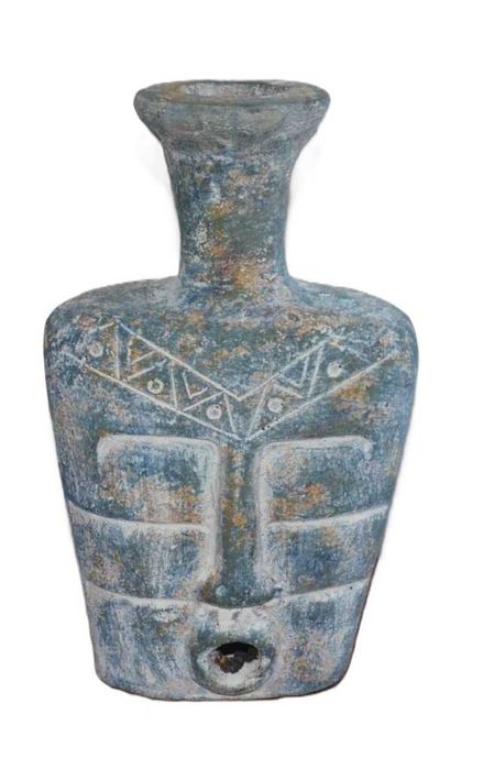 Jarra em terracota, com motivos Astecas, feita no México
