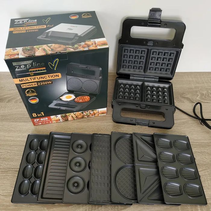 Німецька Сендвічниця мультимейкер 8в1 2200Вт Zepline