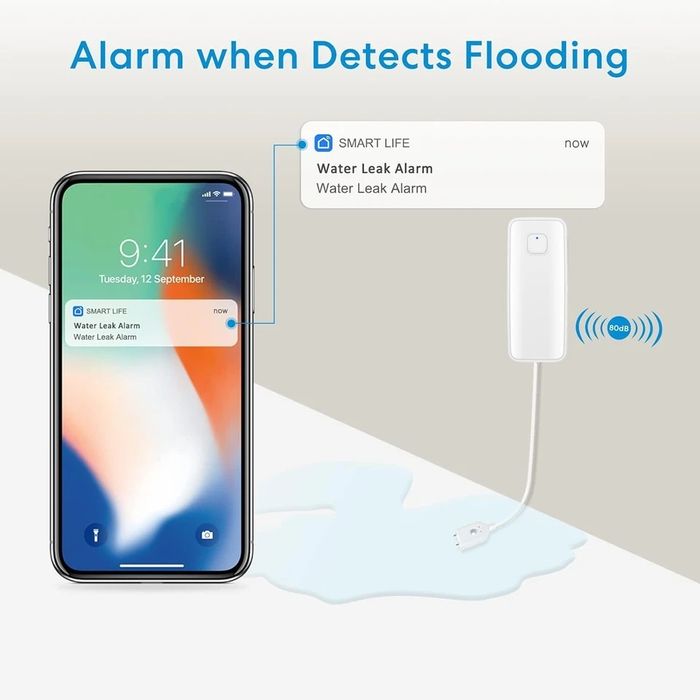 Умный Wi-Fi Датчик утечки воды с сиреной