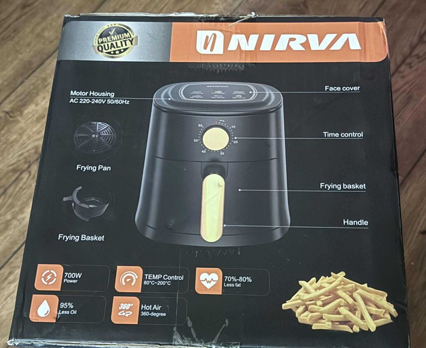 Air Fryer frytownica beztłuszczowa Nirva biała piekarnik 4,5L