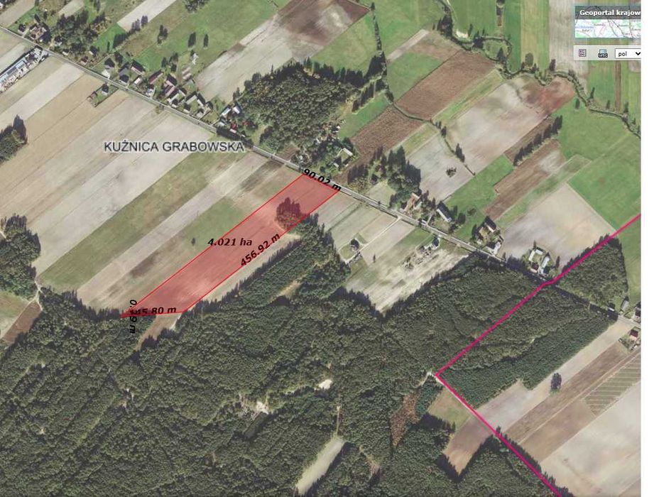Sprzedam 4ha ziemi w jednym kawałku 90mx460m