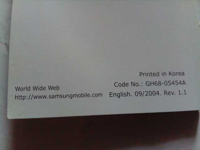 Книжка инструкция мобильный ретро телефон Samsung SGH-C200