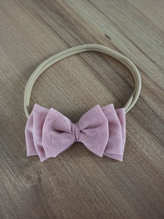 Opaska z kokardą brudny róż jak Milulove