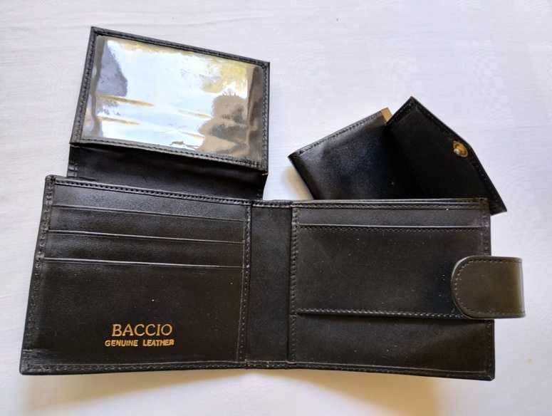 portfel z portmonetką BACCIO skórzany nowy