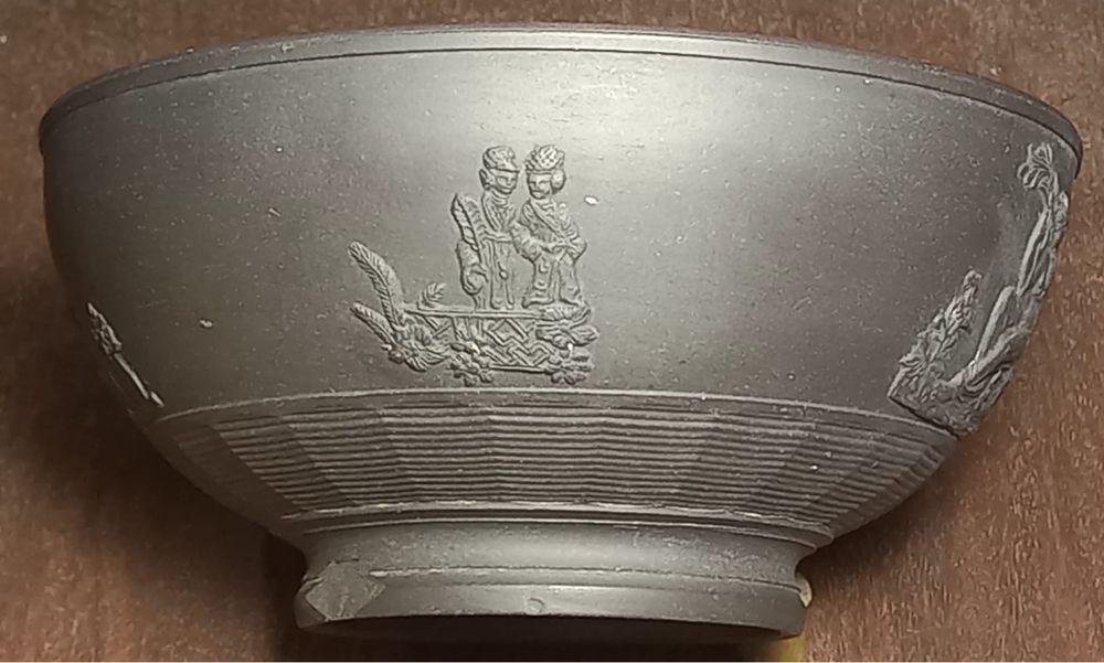 Raríssima taça Wedgwood de 1785 em basalto preto