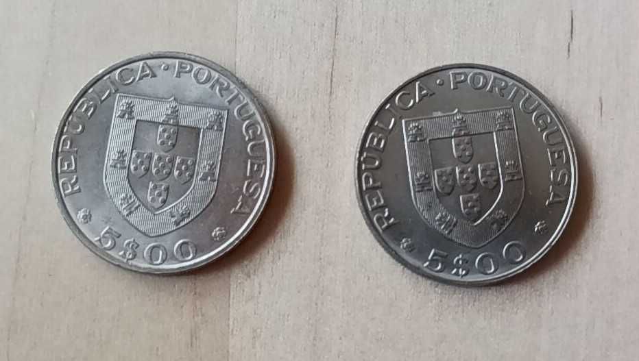 Moedas de 5$00 da Republica Portuguesa