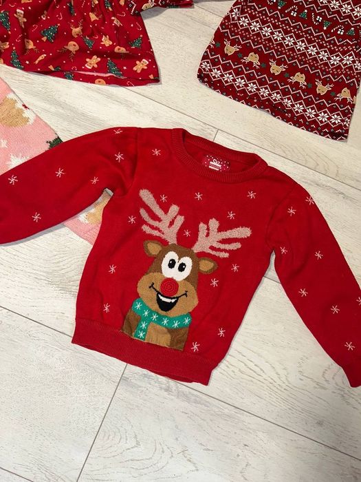 новогодняя одежда платье, свитер 3-4 года