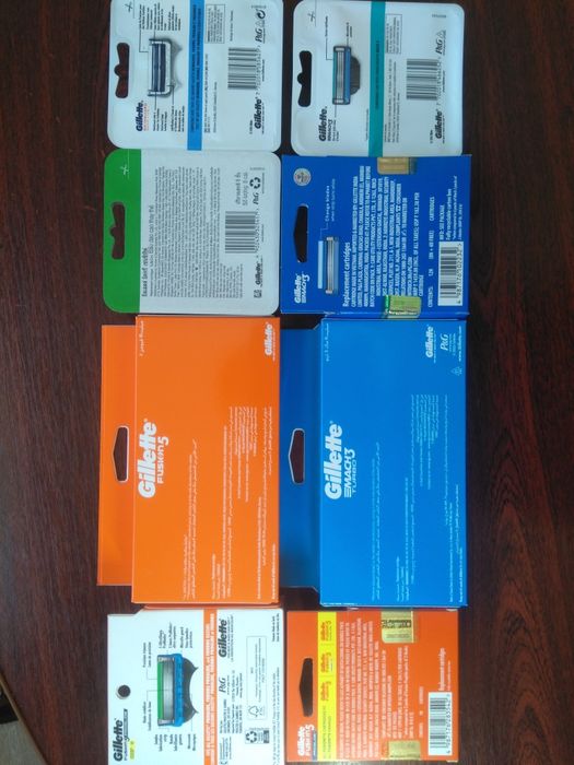 Касети для гоління Gillette Fusion5, Proglide, Mach3, Turbo