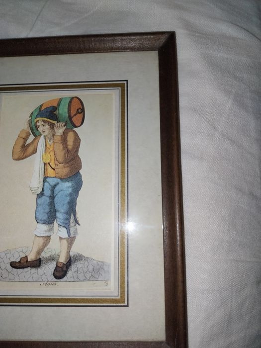 Gravura emoldurada em quadro de madeira.  titulo  Água
16 cm por 20 cm