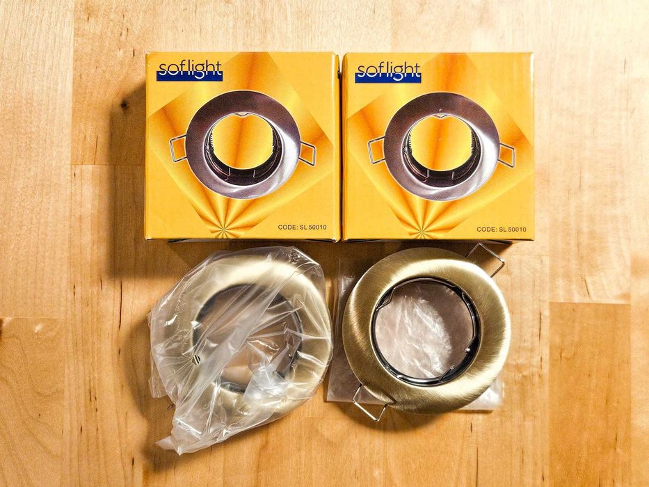 5x Fixed Round GU10 Gold Recessed Light Rings – SOFLIGHT SL50010DR – NEW