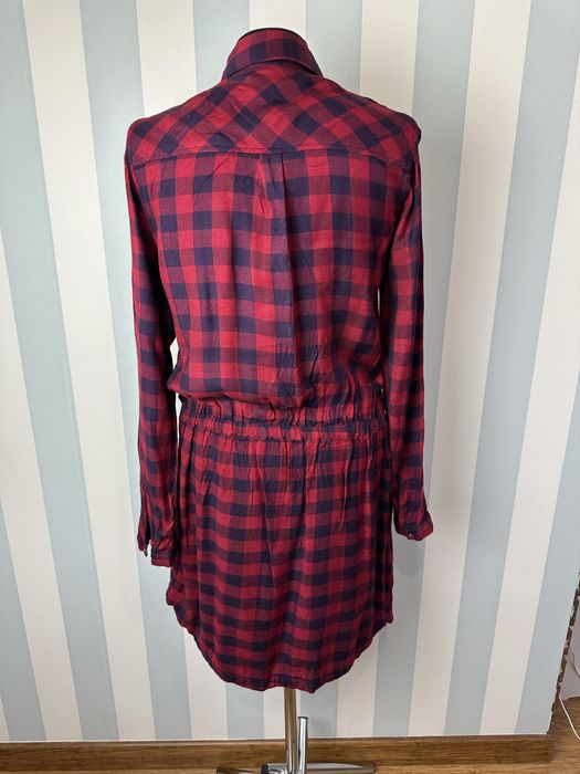 Czerwona koszulowa szmizjerka sukienka z długim rękawem 36/38 Pimkie