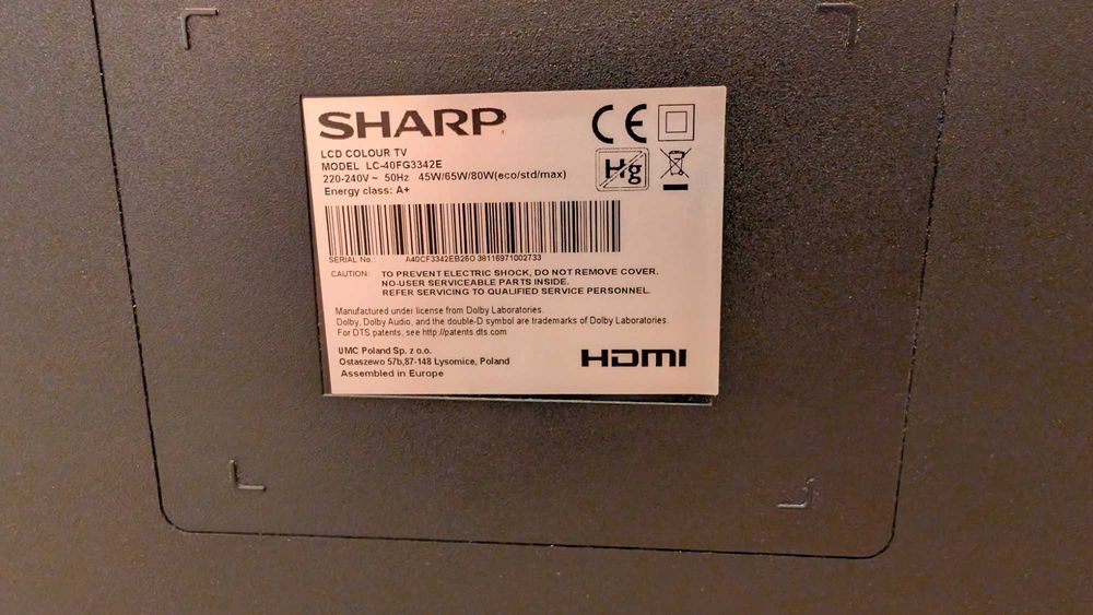 Telewizor SHARP AQUOS 40 cali LC-40FG3342E