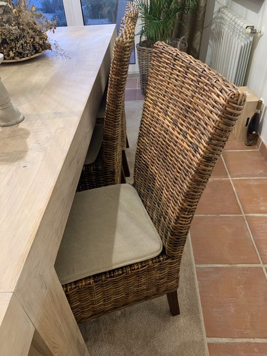 6 cadeiras de sala em verga