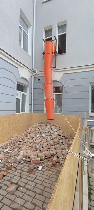 Сміттєскидач, рукав для будівельного сміття, демонтажний рукав
