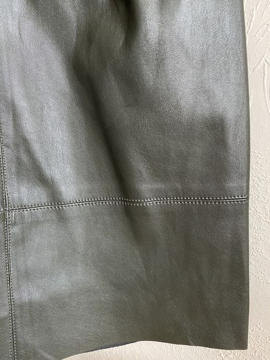 Bershka 34 spódnica mini oliwkowa skórzana