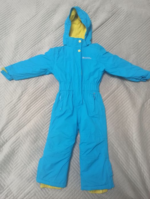 Теплий зимовий комбінезон синього кольору на флісі (від 2 до 4 років)