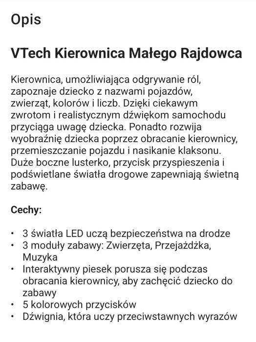 Kierownica vtech